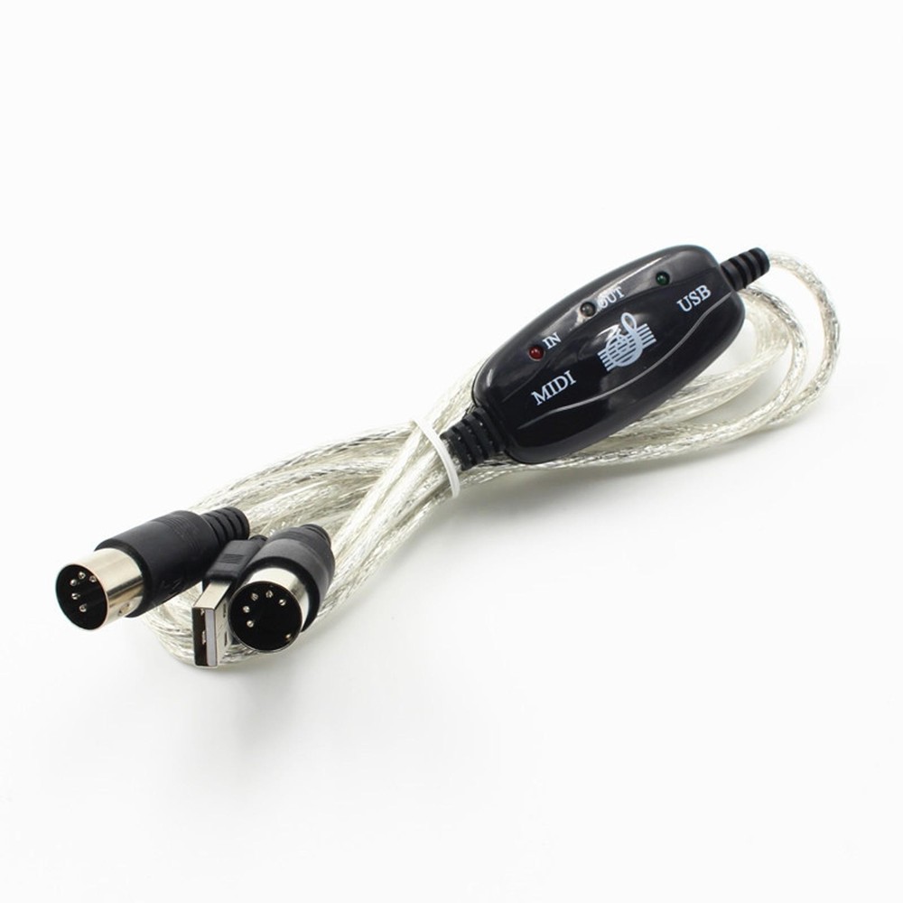USB IN-OUT MIDI Interface Cable Converter PC to Music Keyboard Adapter Plug