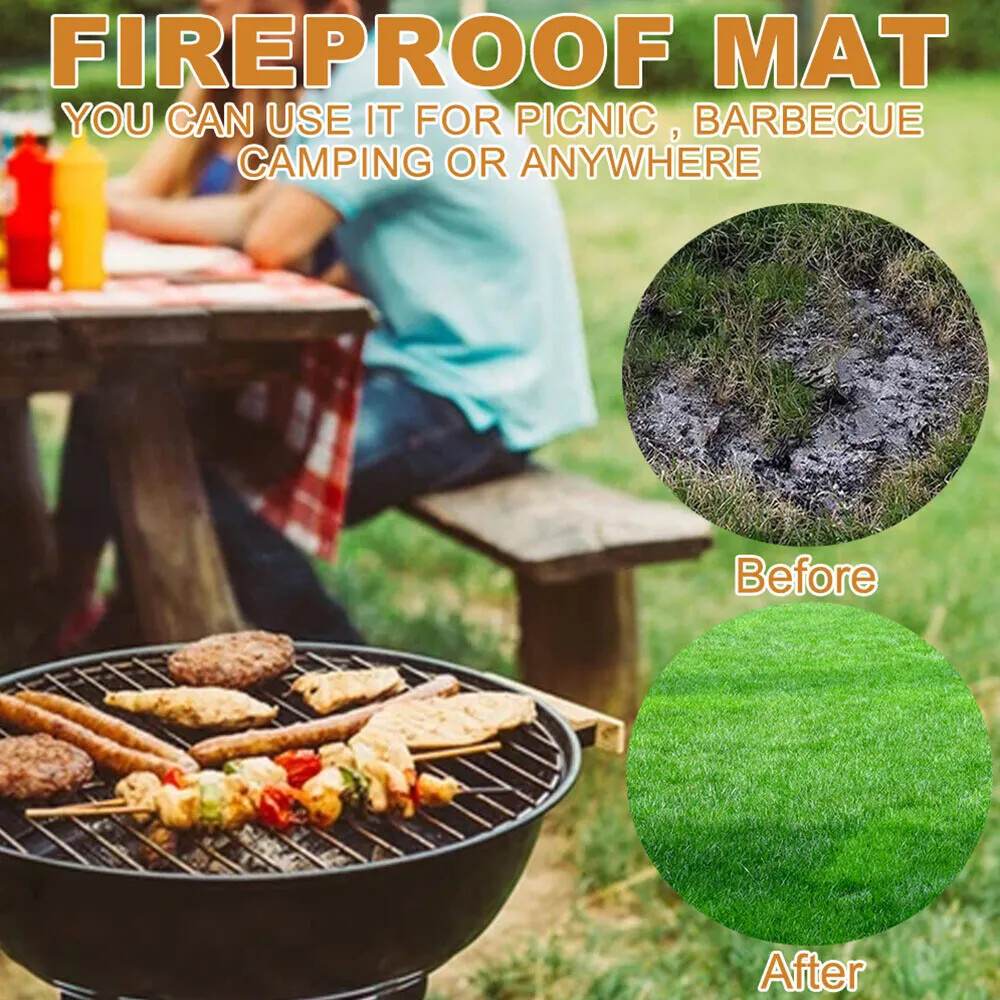 Fireproof Pit High Temp Mat Fire Pit Mat & Grill 40 Inch Deck Protector
