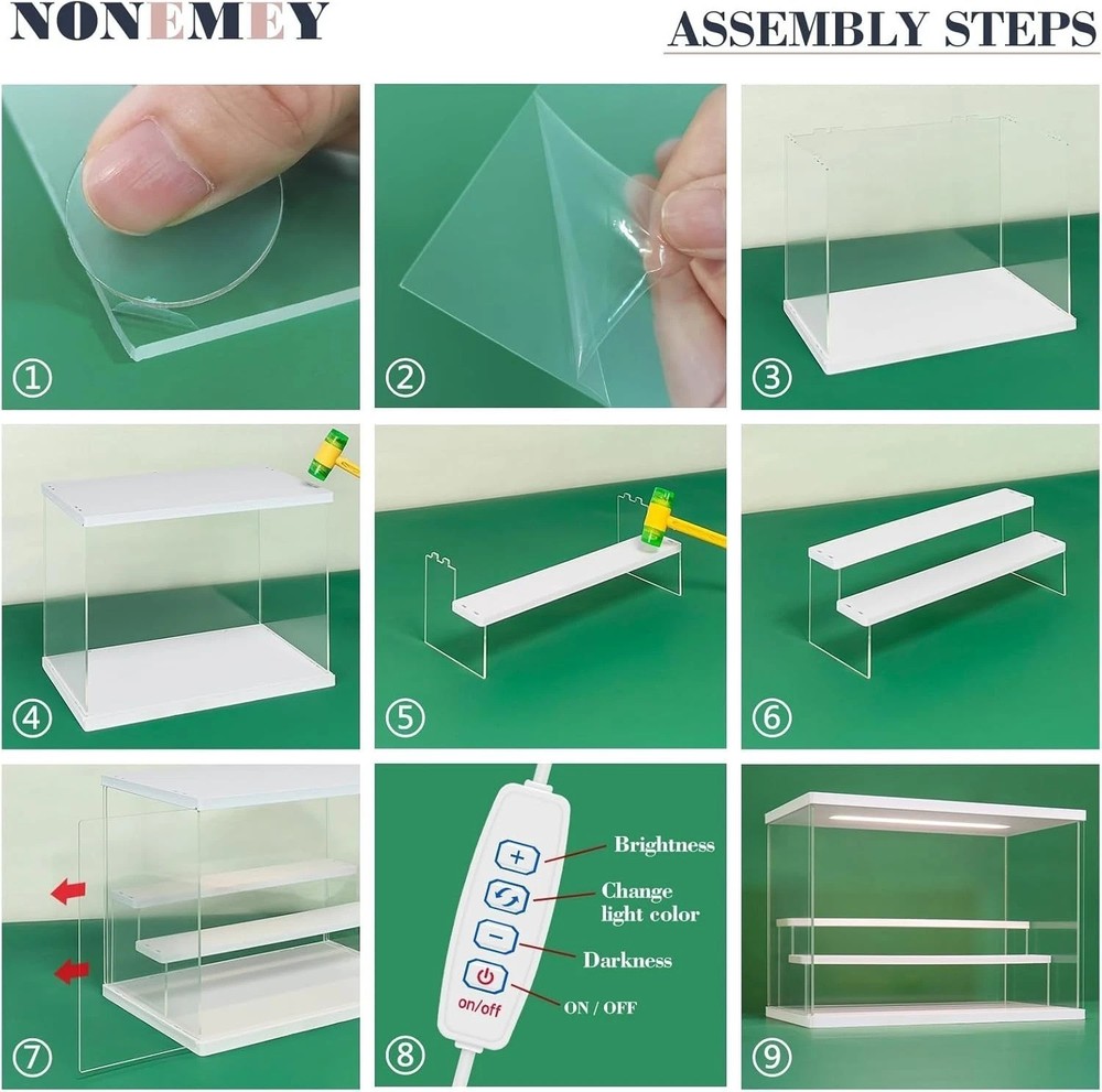 Dustproof Acrylic Showcase Organizer - LED Light 5Tier