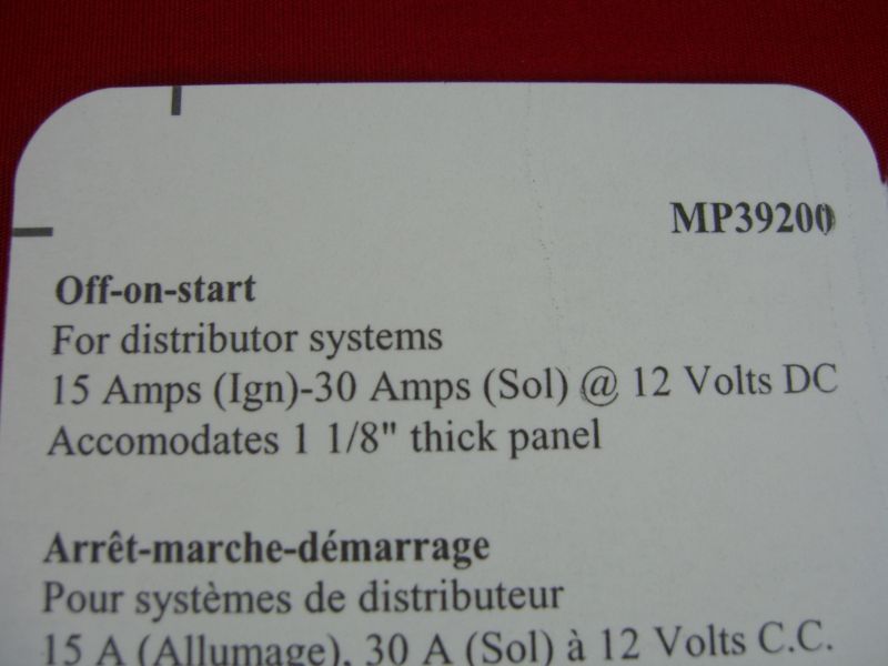 IGNITION SWITCH INBOARD BOAT MARINE SIERRA MP39200