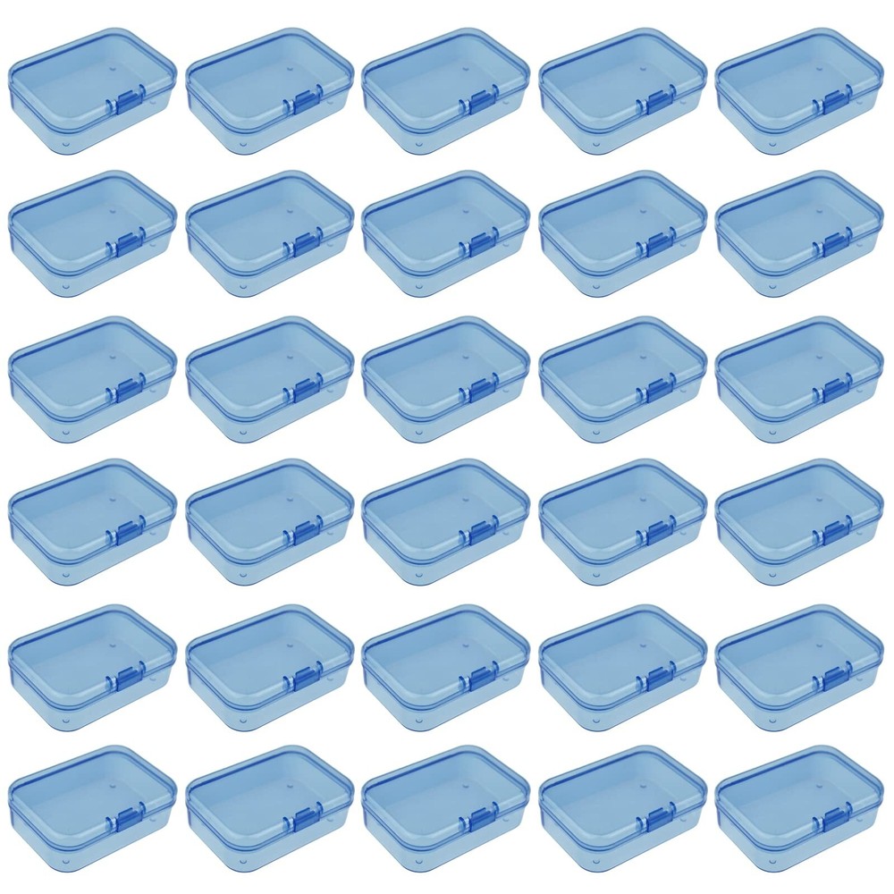30 Pieces Mini Rectangular Plastic Boxes Empty Storage Organizer Containers w...