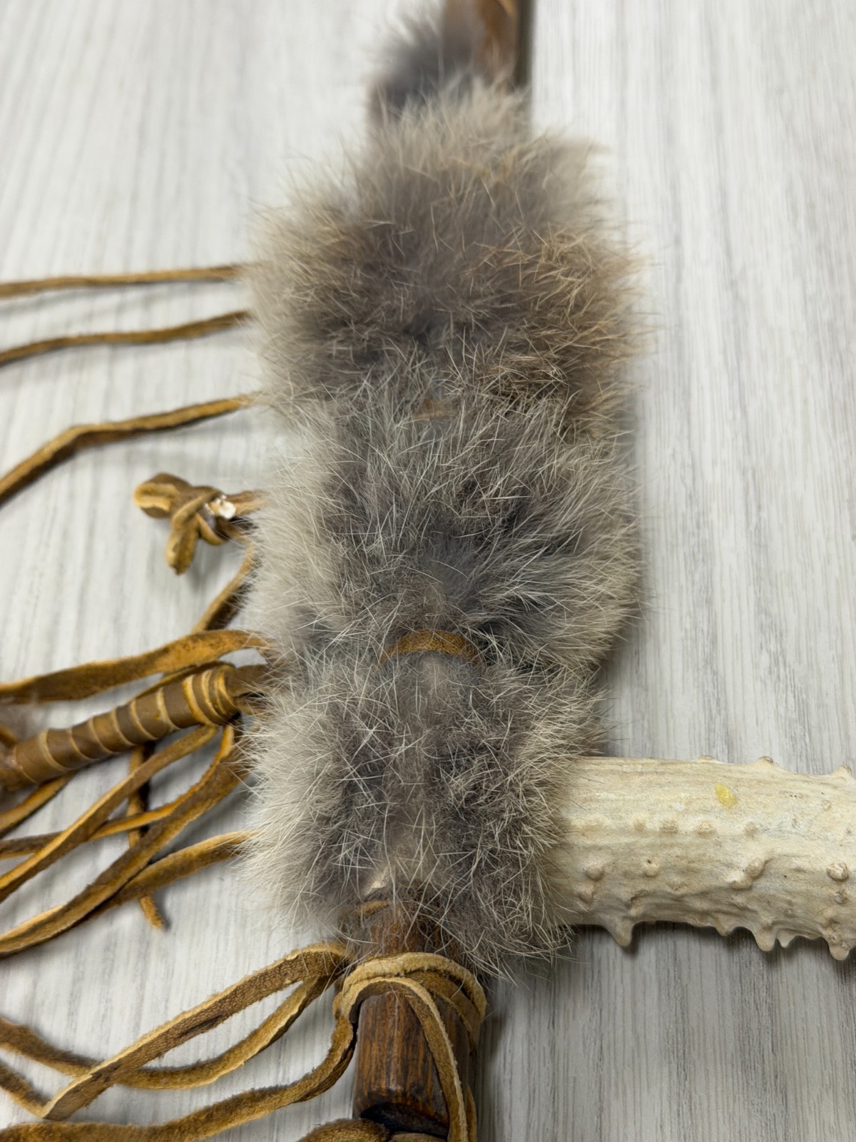 Replica Decorative Native American Deer Antler Peace pipe 29”