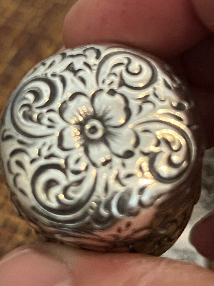 Sterling Tooth Powder Box Repousse 1880's