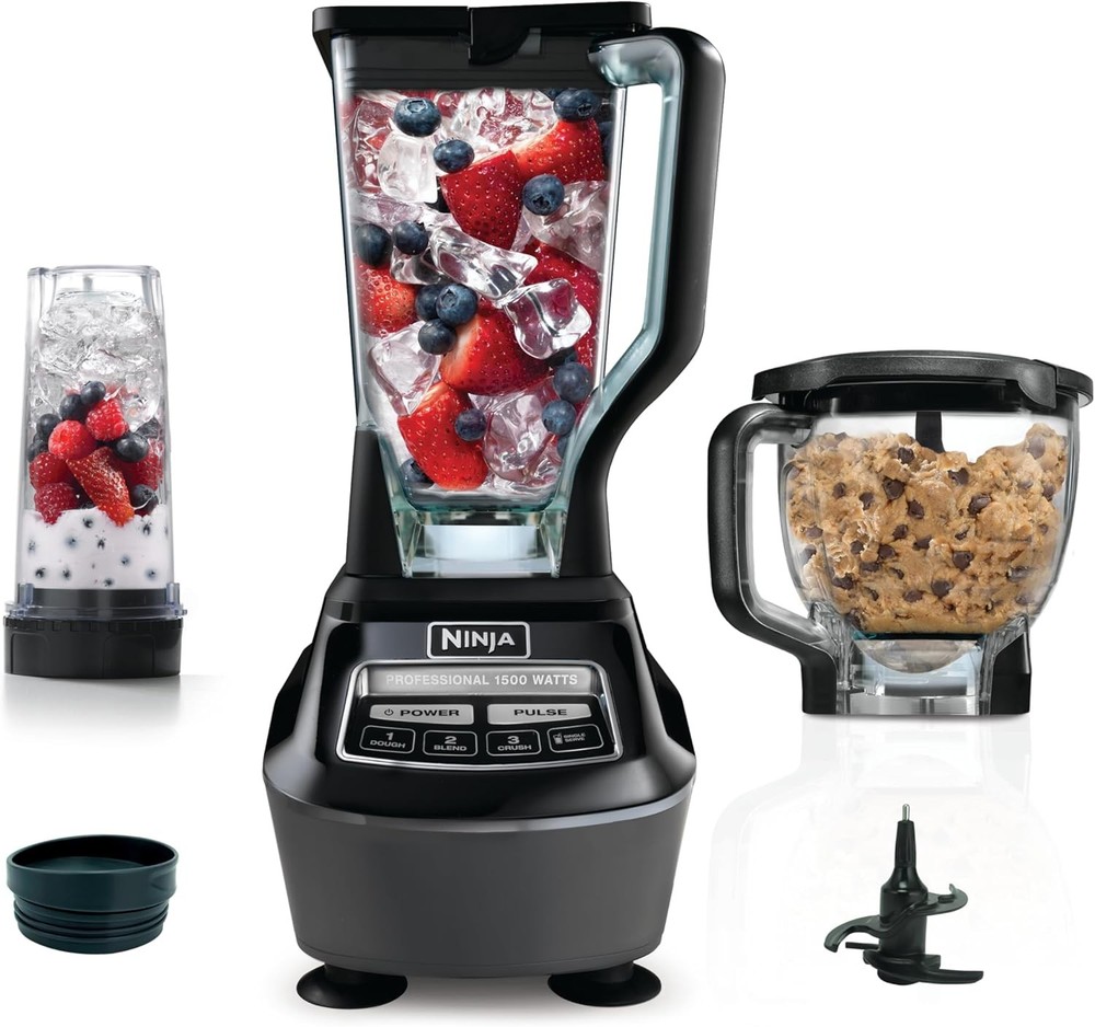 Ninja Mega Kitchen System Blender Food Processor 1500 Watts 72 oz Pitcher 8 Cup