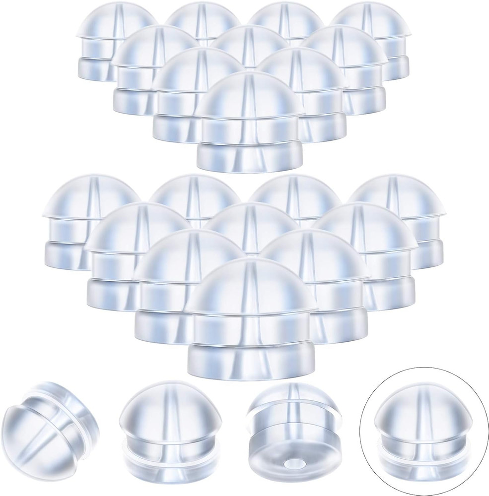 100 Pieces Clear Earring Backs Hamburger Shaped Safety Backs Secure Locking Sili