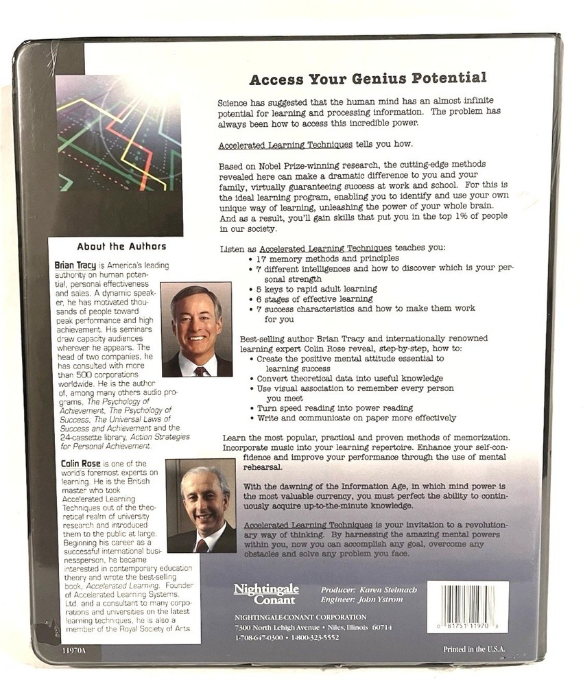 Brian Tracy Colin Rose: Accelerated Learning Techniques Workbook & 7 Cassettes