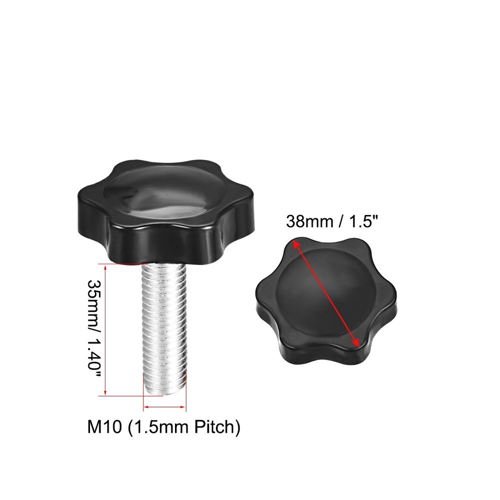 screw locking 38mm hexagonal plum dia M10 x 35mm thread 2pcs