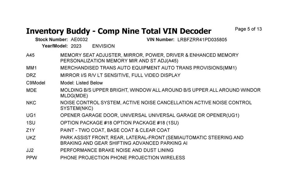 Used Collision Avoidance Control Module fits: 2023 Buick Envision Driver Assist