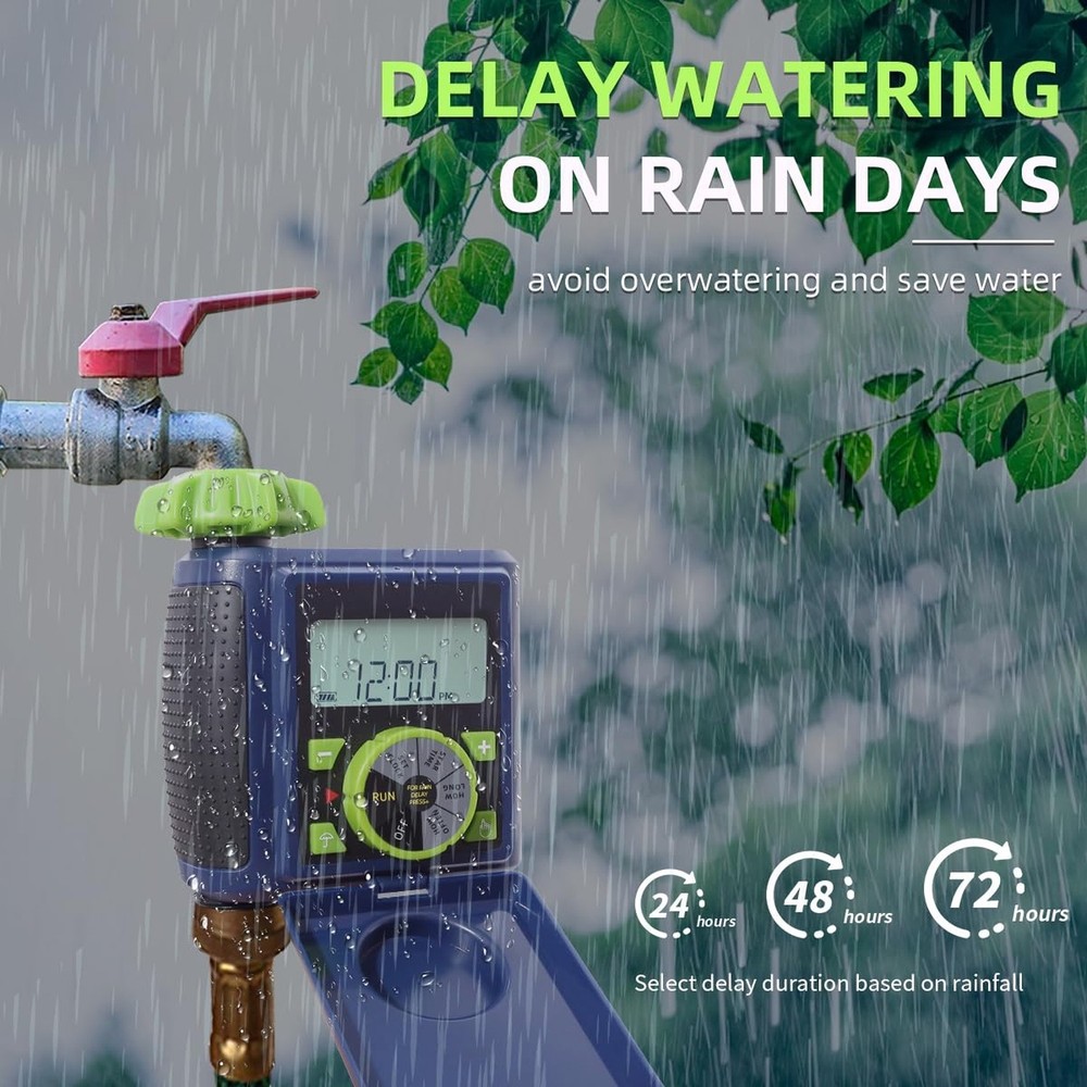 Single Water Timer Garden Irrigation Controller Sprinkler Hose Timer with Big...