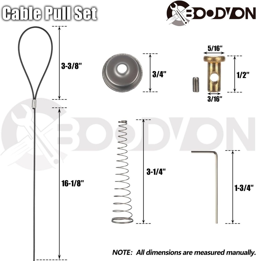 Gate Latch Cable Pull with Spring, Metal Gate Opener String Adjustable from 2...