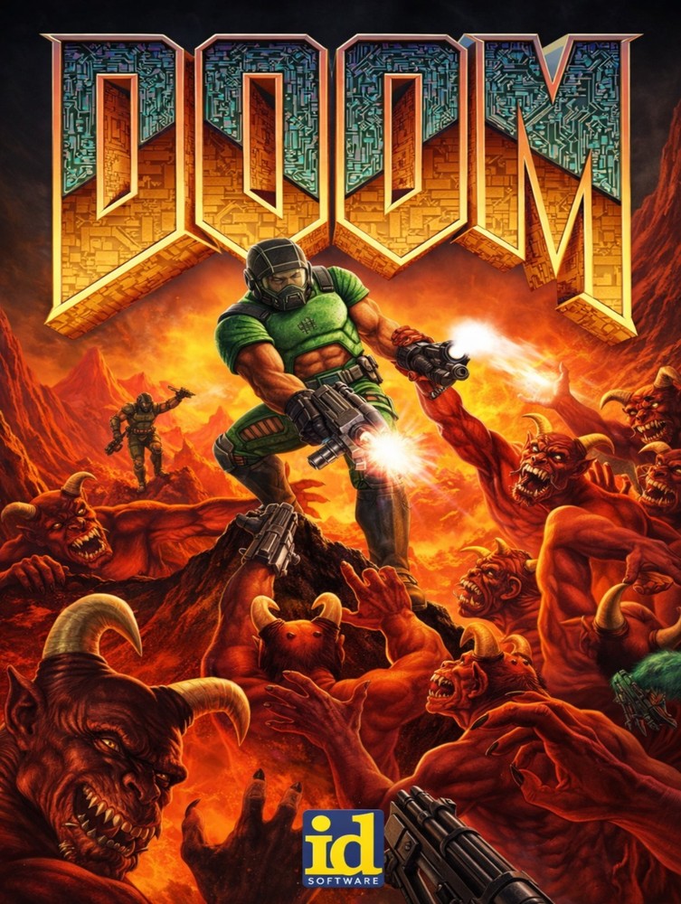 doom cover at wall art metal sign