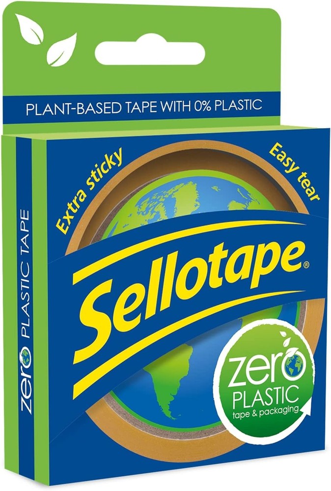 Sellotape Zero Plastic Tape, Multi-Purpose Clear Tape for Household Objects, Cle