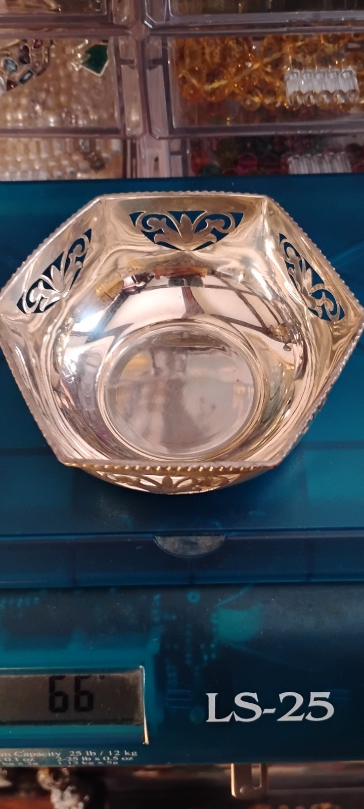 GORGEOUS EAST INDIAN 850 SILVER BOWL PRETTY PIERCED DESIGNS 66gms 4" W x 1.75"H