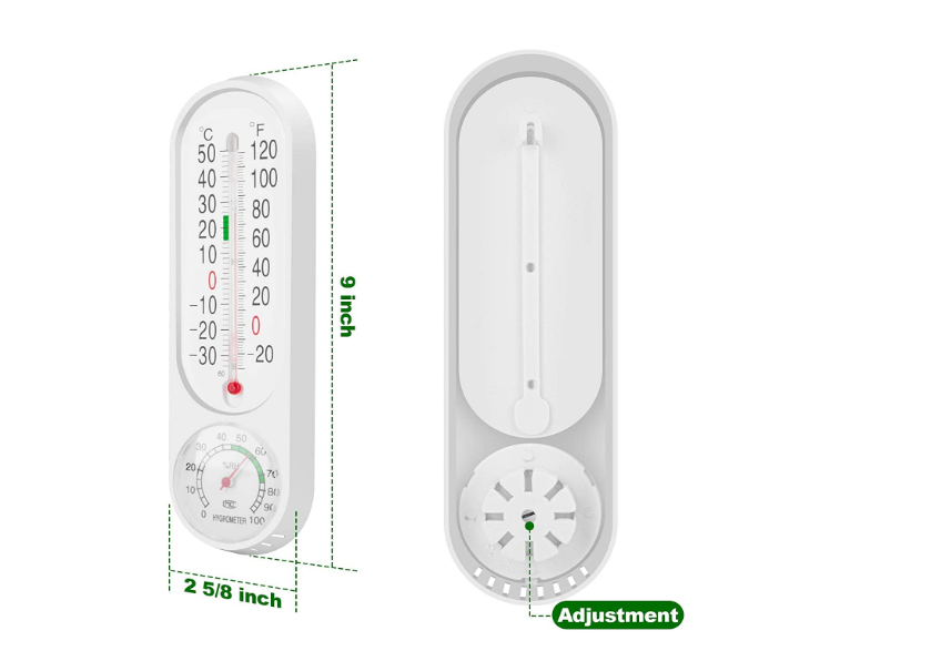 Wall Analog Patio Thermometer Mounting Hygrometer Temperature Reader Humidity