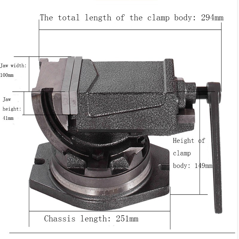 4 Inch Tilt Precision Vise Angle Flat Pliers Drilling Milling Machine Angle