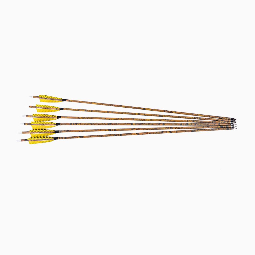 30" Carbon Arrows Camo SP500 Turkey Feather Removable Tips Compound Bow Target