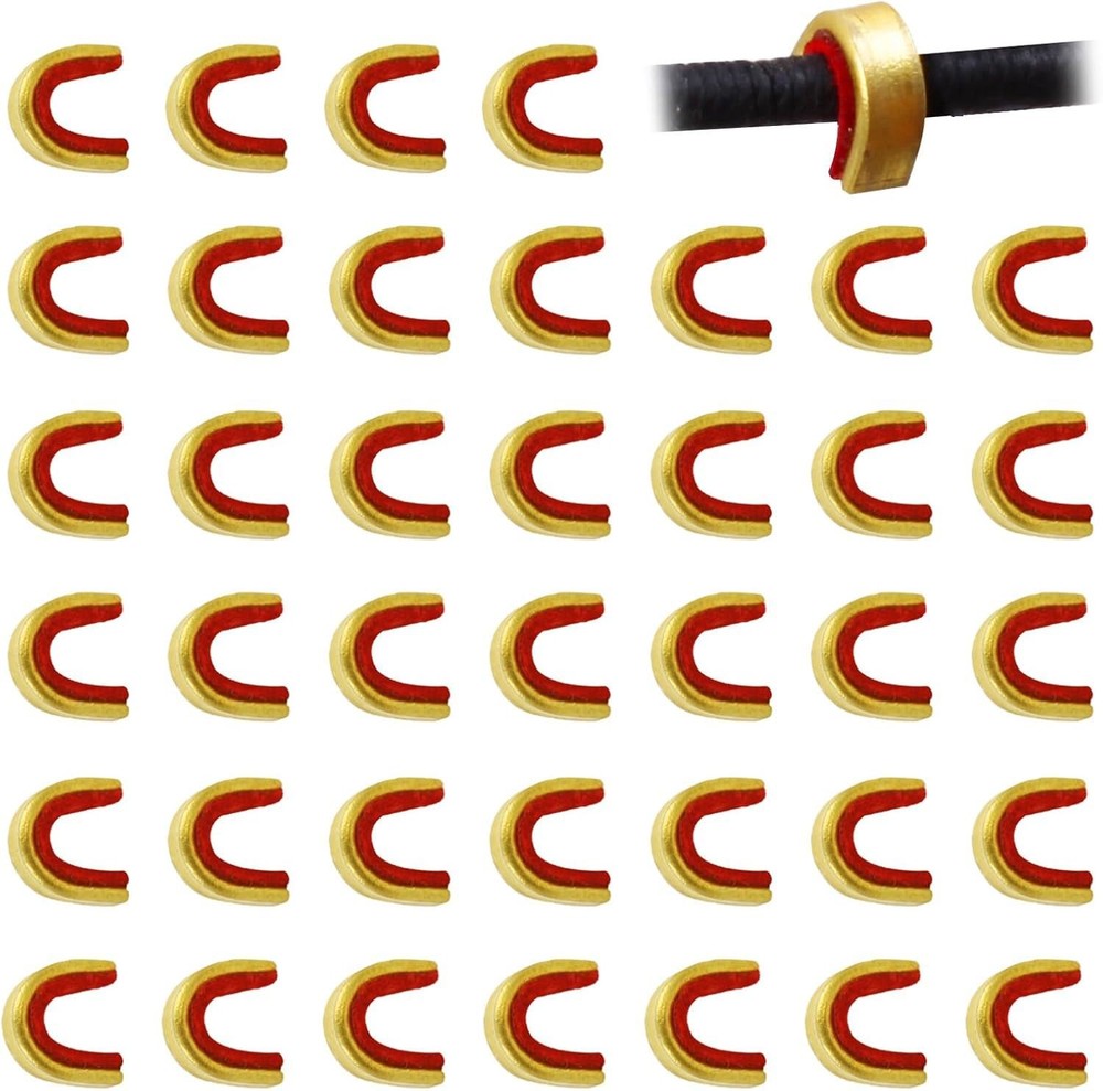 40X Archery Bow String Nocking Points Strings Nock Sets Brass Buckle Clip Knock