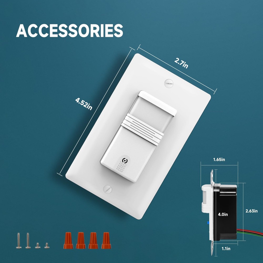 Motion Sensor Light Switch, Occupancy & Vacancy Model Motion Activated Wall S...