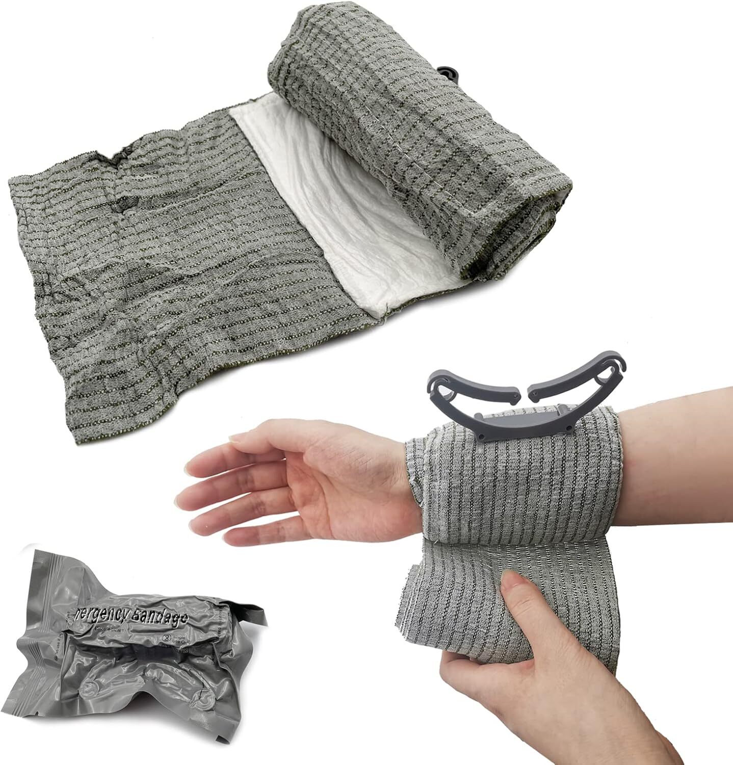 4-Pack Emergency Trauma Compression Wound Bandage 4-Inch First Aid