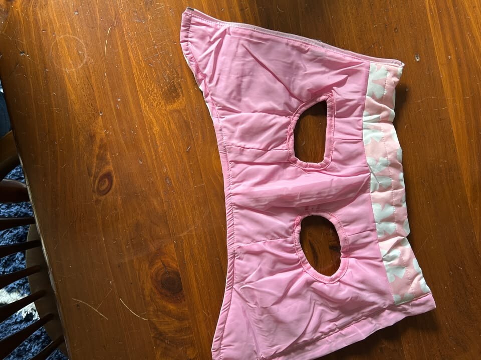 Dog Coat Jacket No-Pull Harness Pink Bow Design Zip Closure D-Rings Size M
