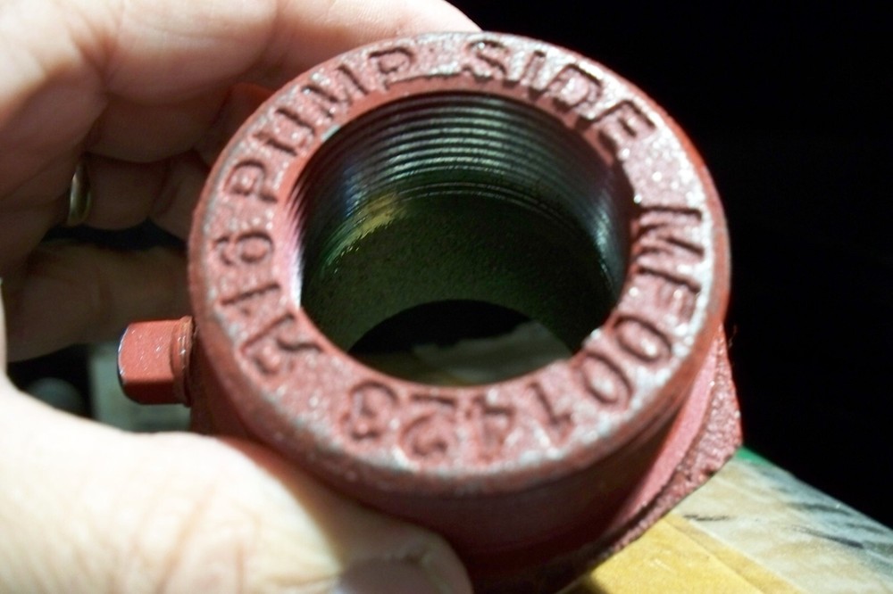 Fill-rite Mechanical Flow Meter cast Bung adapter - NEW TAKE OFF