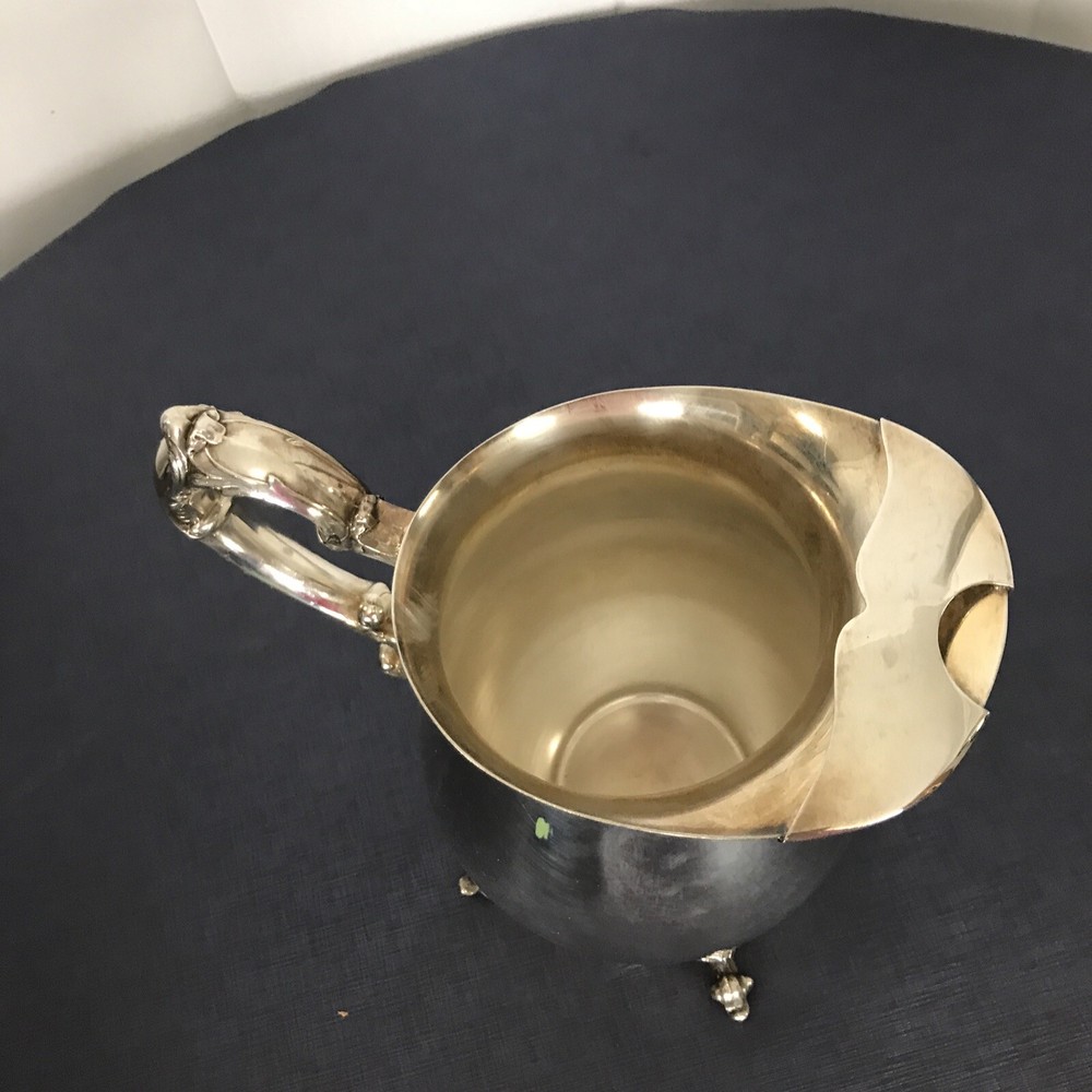 VINTAGE Sheridan Silversmiths SILVERPLATE WATER PITCHER Patina figural with lip