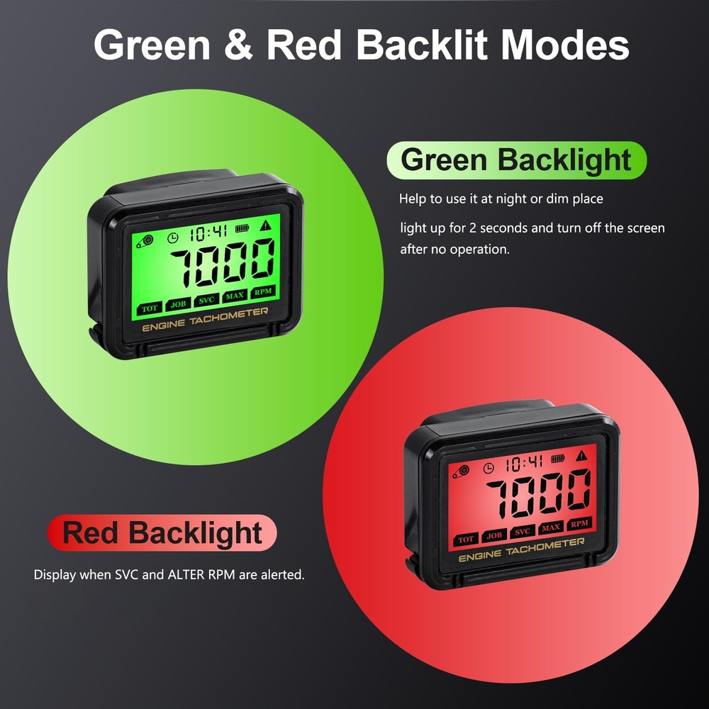 DDayuanwei Small Engine Tachometer, Digital Tachometer Tach Gauge with Clip,...
