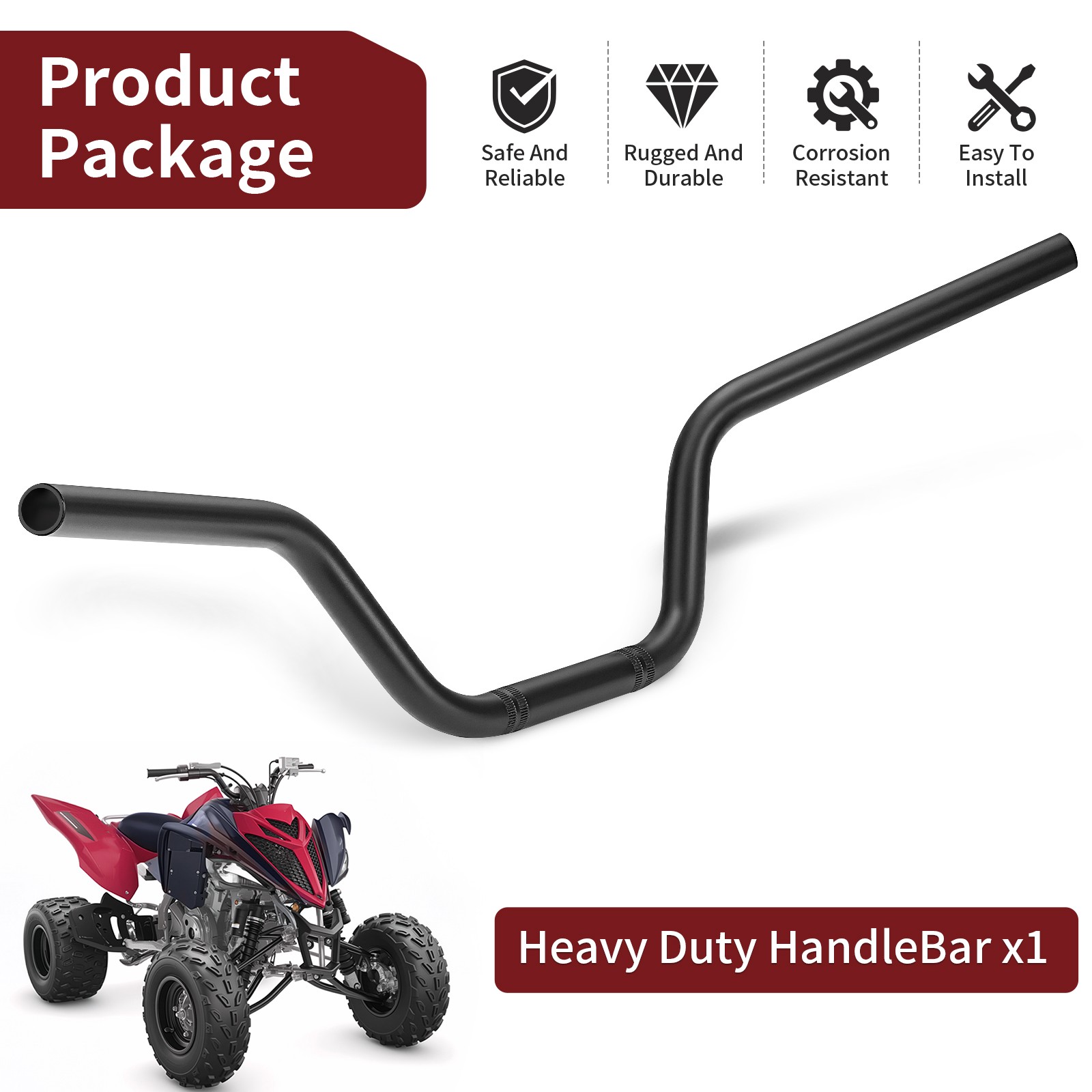 Heavy Duty Handlebar 1PE-F6111-00-00 for Yamaha Raptor 700/R YFM700/R 2013-2024