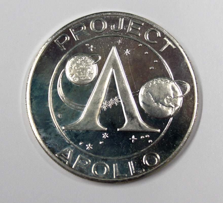 APOLLO 8 SILVER PLATE PROOF COMMEMORATIVE BORMAN LOVELL ANDERS DEEP MIRROR