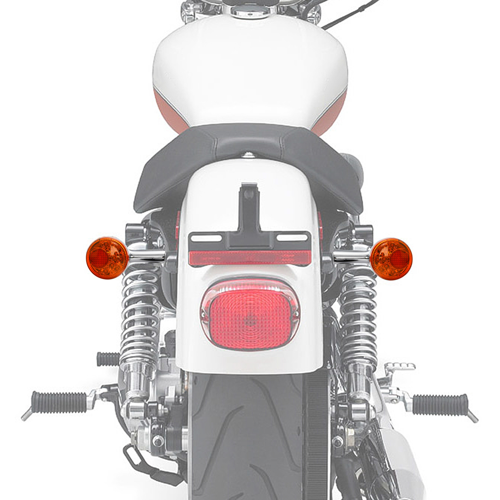 Amber Rear Turn Signals LED Light Fit For Harley Sportster XL 883 XL1200 92-22