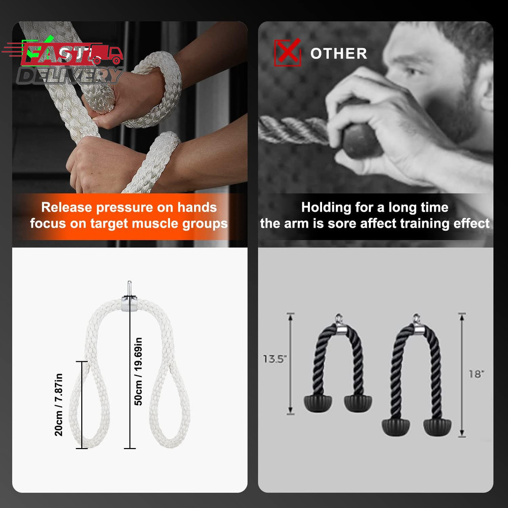 HPYGN Tricep Rope, Press down Cable Machine Attachment Set, LAT Pulldown Attachm