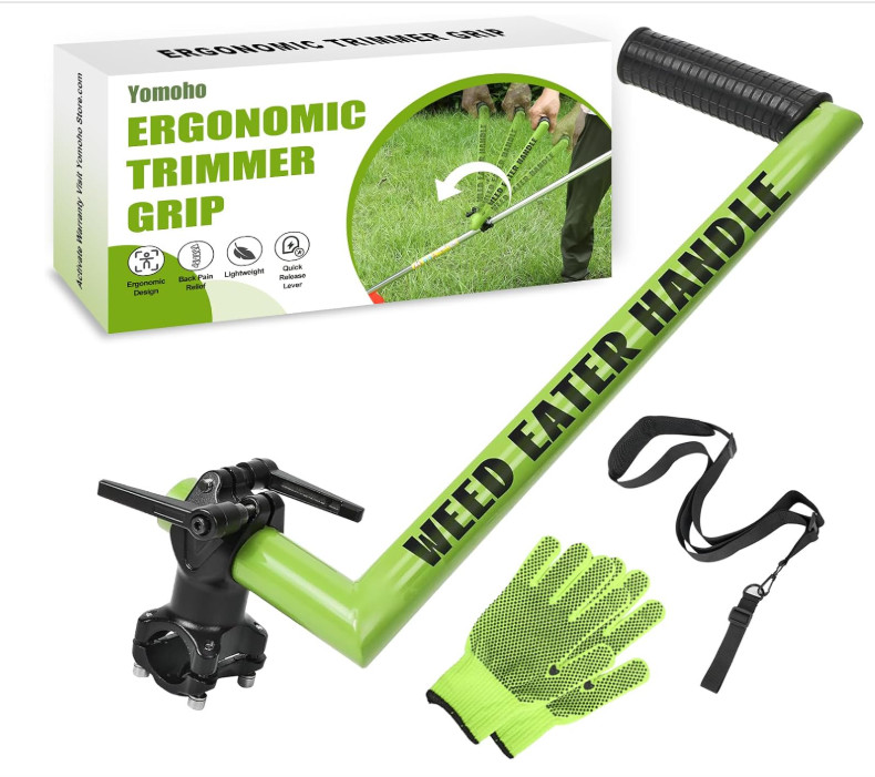 Upgraded Weed Eater Handle with Adjustable Shoulder Strap & Clamp