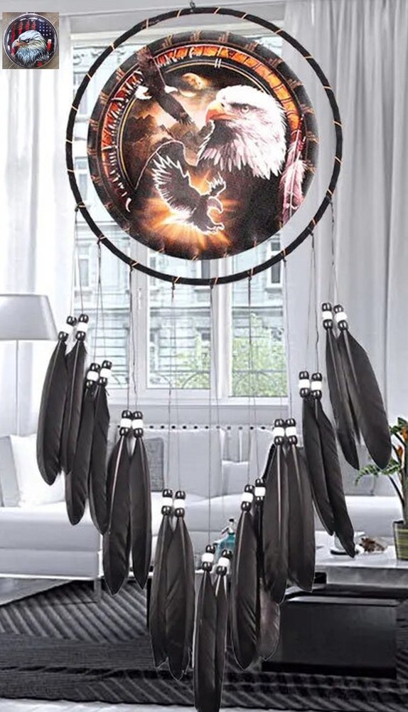 DREAMCATCHER, NATIVE AMERICAN DESIGN EAGLE DREAMCATCHER With EAGLE MANDALA