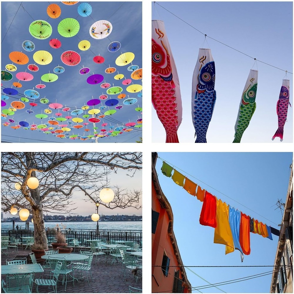String Lights Hanging Kit,Globe String Lights Suspension Kit,Outdoor Light Gu...