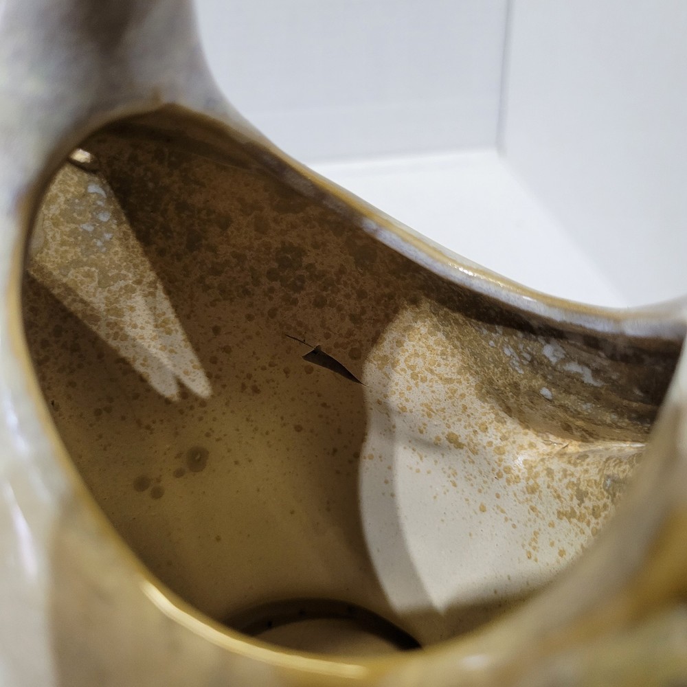 Ceramic Chicken Pitcher Glazed Handmade 9.5in