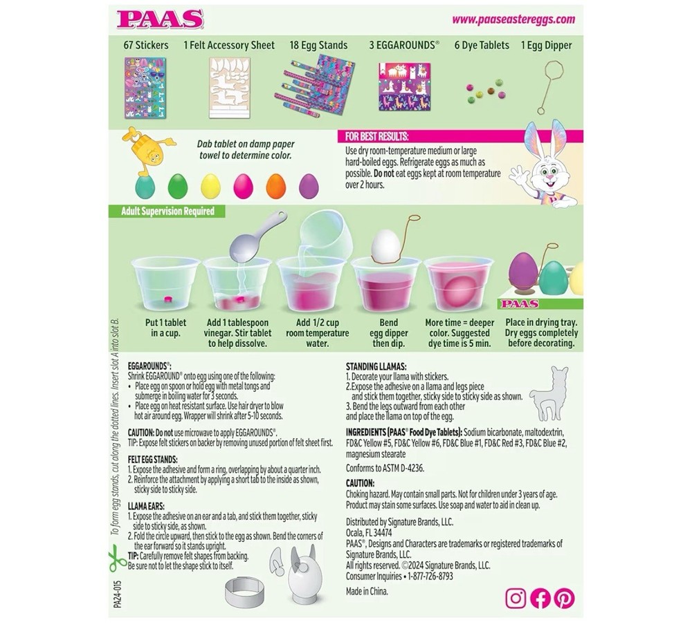 PAAS Loveable Llamas Egg Decorating Kit: No Mess Easter Kit!