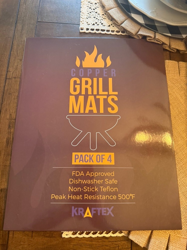 Kraftex Copper Grill Mats Reusable 4 Pack