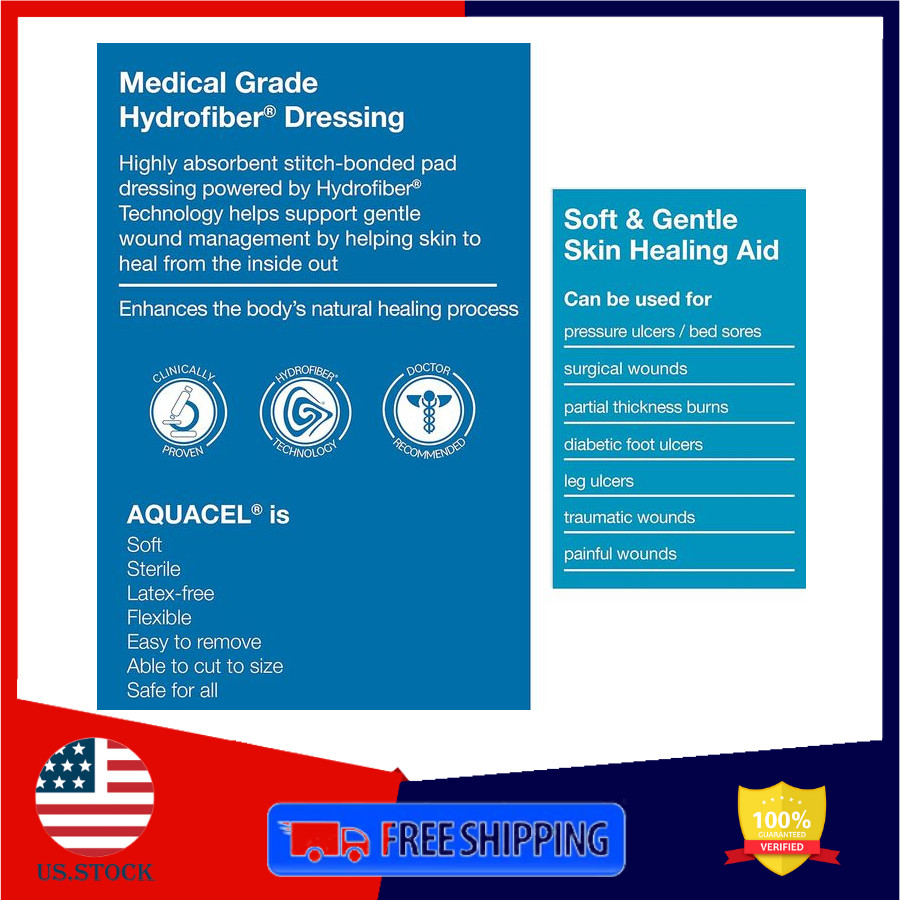 ConvaTec AQUACEL Extra 6"x6" Hydrofiber Dressing High Absorbency 5ct Box