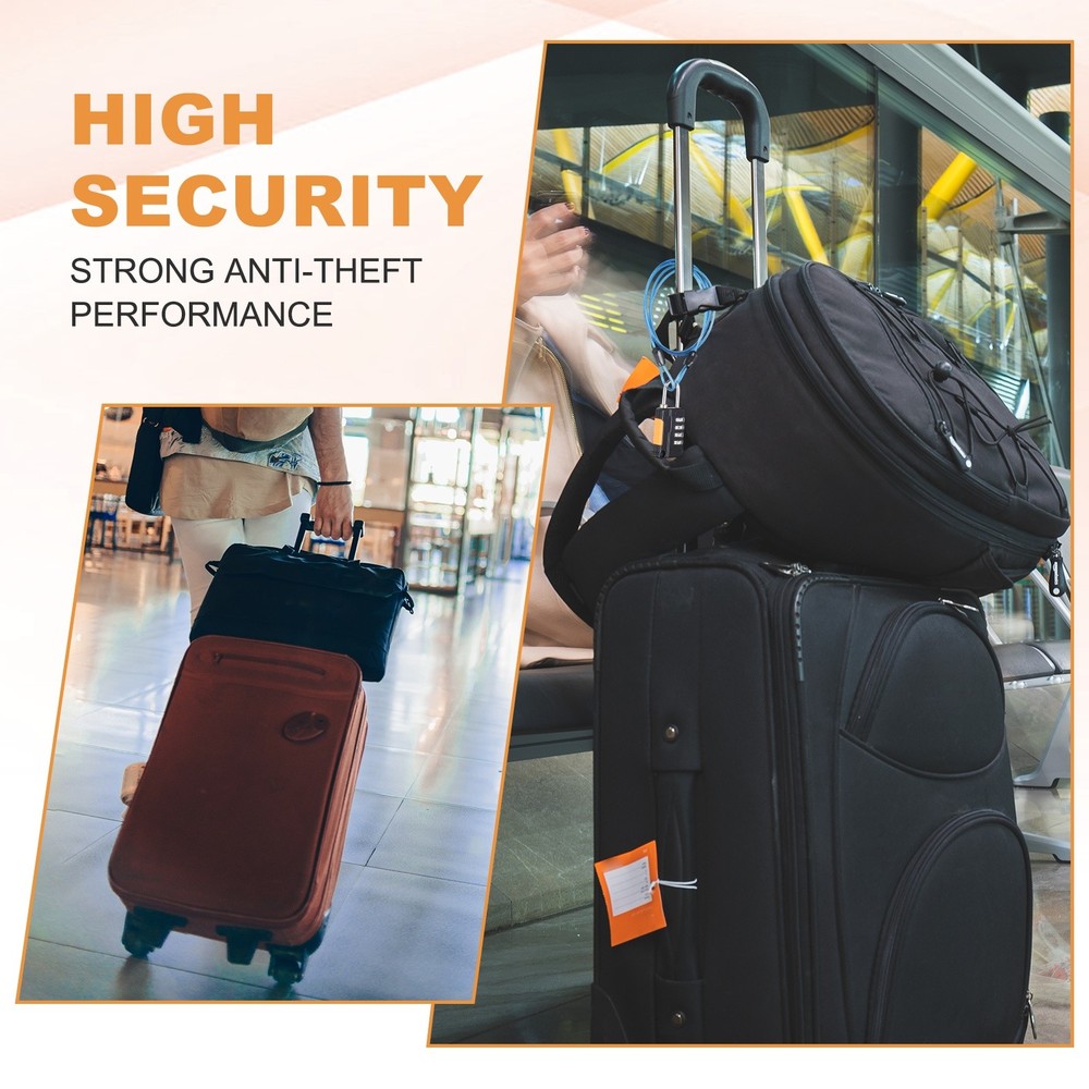 Security Steel Cable Digit Combination Lock, 4.9Ft Coated Silver Wire Lock