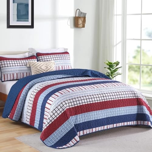 Striped Quilt Set Size, Boho Stripe Patchwork Bedspread Coverlet King Black