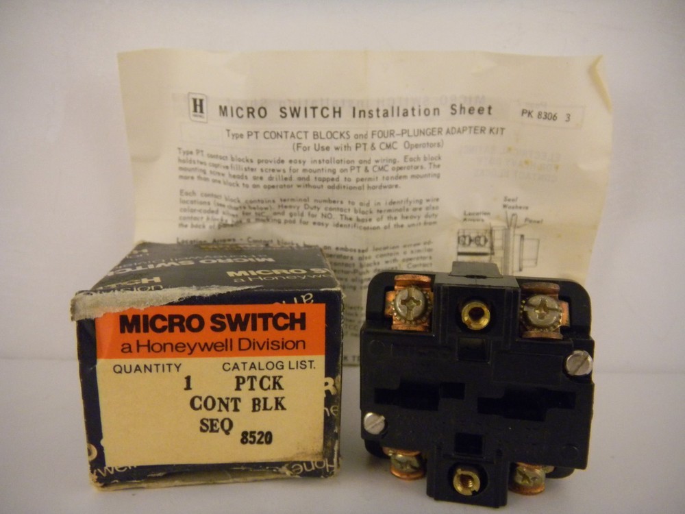 MICROSWITCH CONTACT BLOCK PTCK *NEW SURPLUS*