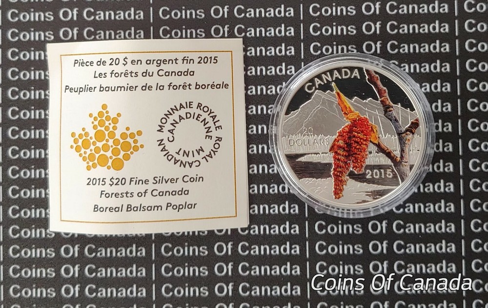 2015 Canada $20 Boreal Balsam Poplar - Forests Canada Silver Coin #coinsofcanada