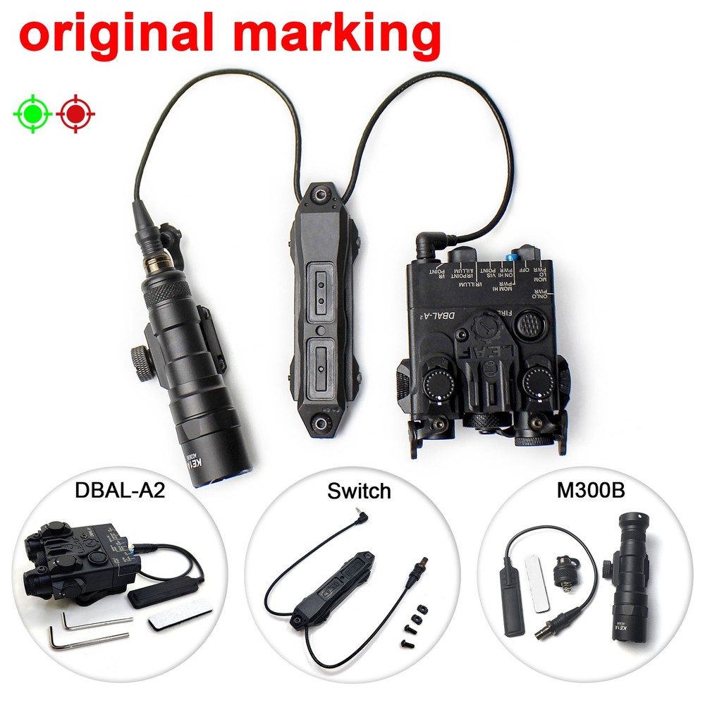 DBAL-A2 Box Laser Sight with Strobe + Red/Green Laser + M300B Light + Switch