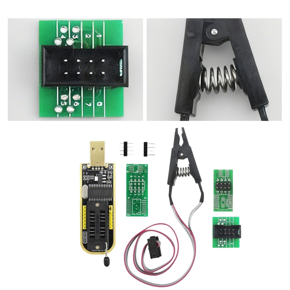 CH341A SOIC8 SOP8 Flash Chip EEPROM Programmer IC BIOS Test Clips 24 25 SeriesD4