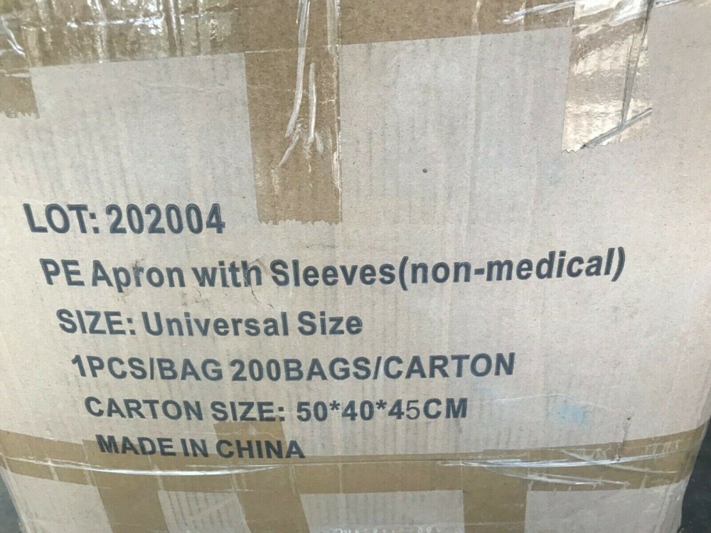 200 Count - Disposable Isolation Gown w/ Thumb Loop Fluid Resistant Polyethylene