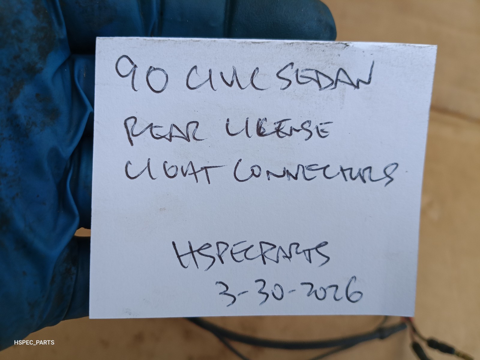 88-91 CIVIC CRX OEM rear license plate light CUT wire harness CONNECTOR BOTH