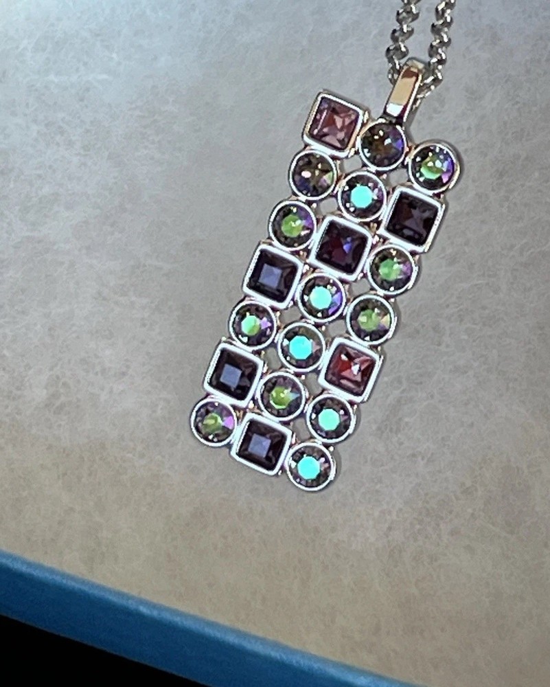 Touchstone Crystal Swarovski Morse Code Pendant NWT $79 Retail