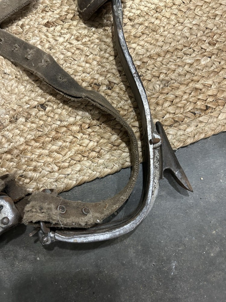 Vintage Stringer Brooks Lineman Pile Tree Climbing Gaffs