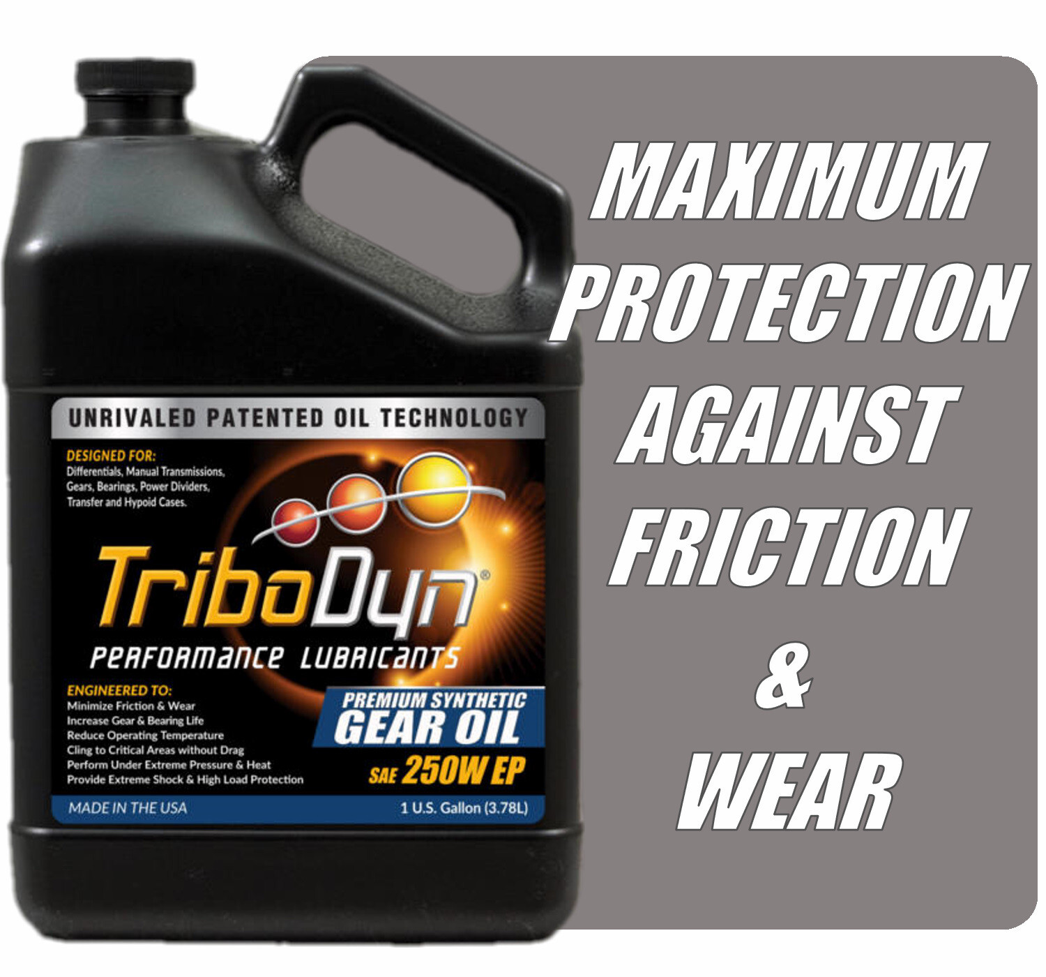 TriboDyn Full Synthetic SAE 250W Gear Oil with Ceramic Coating - Free Shipping
