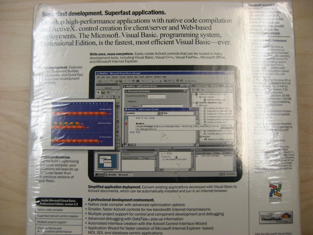 Microsoft Visual Basic Professional Edition 5.0 (Retail) (1 User/s) - Upgrade...